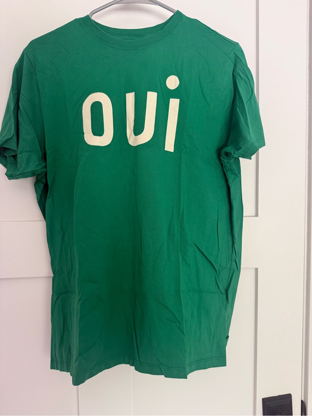 Green "oui" Graphic Tee - Women’s Cotton Shirt